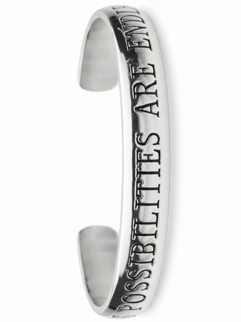 Womens Silver Plated Stainless Steel Cuff Bracelet